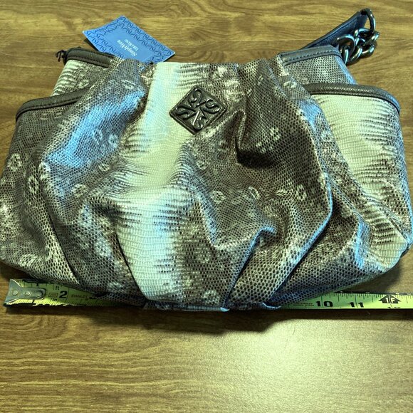 Simply Vera Wang Beige, Brown Snakeskin Shoulder Hobo Bag - Picture 9 of 9